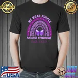 We Wear Purple For Aicardi Syndrome Awareness Rainbow And Butterfly T-Shirt
