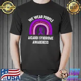 We Wear Purple For Aicardi Syndrome Awareness Rainbow T-Shirt