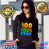 100 Days Of Cray Crayons Colors School Teachers Students T-Shirt Hoodie