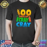 100 Days Of Cray Crayons Colors School Teachers Students T-Shirt