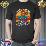 100 Days Of Driving My Teacher Nuts Vintage Driving Squirrel School T-Shirt