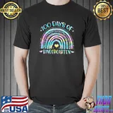 100 Days Of Kindergarten School Teacher Smarter Rainbow Tie Dye T-Shirt