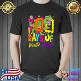 100 Days Of Rawr Rawr Dinosaur T Rex 100 Days Of School Pencils Rawr Rawr Retro T-Shirt