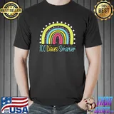 100 days of school teacher 100 days smarter rainbow retro T-Shirt