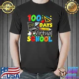 100 Days Of Virtual School Computer 100th Day Of School 2023 T-Shirt