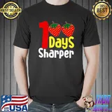 100 Days Sharper Strawberry Student 100th Day Of School T-Shirt