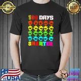 100 Days Smarter 100th Day Of School Teachers Hands Colors T-Shirt