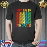 100 Days Smarter Fifth Grade 100th Day Of School 5th Grade Colors T-Shirt