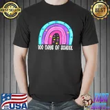 100 Days Smarter Happy 100th Day Of School Rainbow Stars Teacher T-Shirt