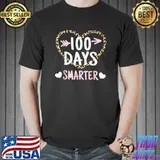 100 Days Smarter Leopard Heart 100th Day Of School Teacher T-Shirt