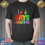 100 Days Smarter Teacher Rainbow Groovy 100th Day Of School T-Shirt