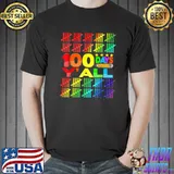 100 Days Y'all Pencil Stars Colorful Student Teacher Happy 100th Day Of School T-Shirt