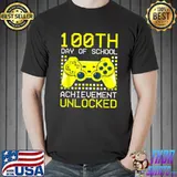 100th Day Of School Achievement Unlocked Controller T-Shirt
