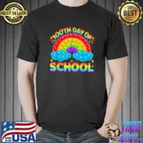 100th Day Of School Pop It Teacher Rainbow Colors 100 Days Of School T-Shirt