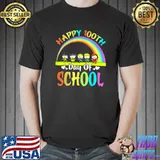 100th Day Of School Rainbow Teacher Child Happy 100 Days Smarter T-Shirt