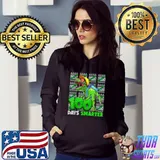 100th Day Of School Teacher 100 Days smarter Trex Dinosaur Crayon Green T-Shirt Hoodie