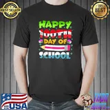 100th Day Of School Teachers Pencil Books Happy 100 Days T-Shirt