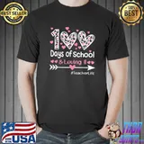100th Days Of School & Loving It Teacher Life Hearts Valentine's Day T-Shirt
