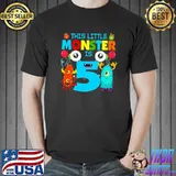 5 Year Old Gifts This Little Monster Is 5th Birthday T-Shirt