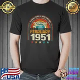 72 Whole Years Of Being Awesome Vintage Sunce February 1951 Stars 72nd Birthday Stars T-Shirt