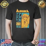 Aesthetic edit yellow green neon genesis evangelion asuka langley classic shirt