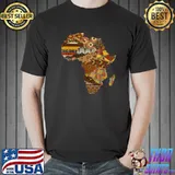 Africa Map Kente Cloth Black History Month Afro Africa Pride T-Shirt
