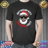 Ain't Nothin' But A African American Santa Claus With Sunglasses Christmas Pajama T-Shirt