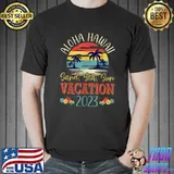 Aloha Hawaii Sand Sea Sun Palms Tree Viitage Hawaiian Vacation 2023 Family Group T-Shirt