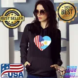 American And Argentina Flags Heart T-Shirt Hoodie