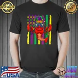 American Flag Crawfish Mardi Gras Carnival T-Shirt