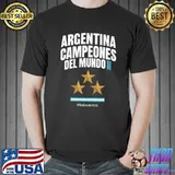 Argentina Campeones Del Mundo 2022 Three Stars Winner T-Shirt