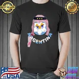 Argentina Flag Three Stars Argentina Corazón Bandera Champion Ball Qatar Symbol T-Shirt