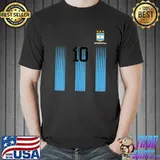 Argentina Number 10 Argentinaian Flag Soccer Worldcup T-Shirt