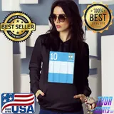 Argentina Number 10 Argentinian Flag Championship Football T-Shirt Hoodie