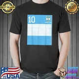 Argentina Number 10 Argentinian Flag Championship Football T-Shirt