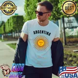 Argentina Sun Symbol 3 Stars Argentinian Flag Champion Football T-Shirt