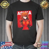 Asuka langley soryu red comic neon genesis evangelion classic shirt