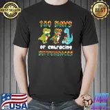Autism Awareness Embrace Differences 100 Days Of School T-rex Dinosaur T-Shirt