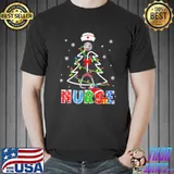 Awesome nurse christmas tree classic shirt