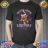 Battle Creek Looters Minor League Baseball Team Viking T-Shirt