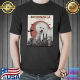 Bichonzilla Bichon Frise Dog Giant Monster Japanese Meme Blood Moon T-Shirt