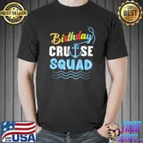 Birthday Cruise Squad Cruising Vacation Retro Colors Birthday T-Shirt