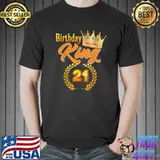 Birthday King 21 Year Old Golden Crown 21st Birthday T-Shirt