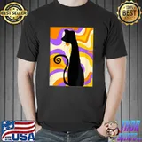 Black Cat Colorful Background Abstract Cat T-Shirt