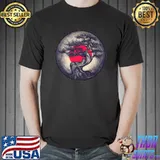 Bonsai Tree Vintage Japanese Flag Zen Bonsai Gifts Blood Moon T-Shirt