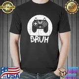 Bruh Meme Saying Cat Game Controller Vintage T-Shirt