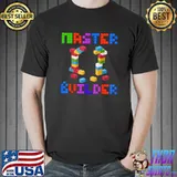 Building Blocks Bricks Colors Blocks Master Builder T-Shirt