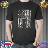 Camo Usa Flag Deer Elk Buck Camoflage Hunting Hunter Dad Gift T-Shirt