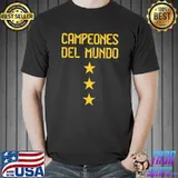 Campeones Del Mundo Argentina 3 Stars Argentinian Flag Three Stars Argentina T-Shirt
