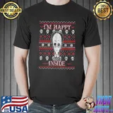 Cartoon design wednesday addams I'm happy inside classic shirt